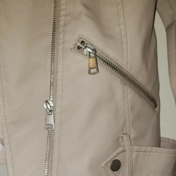 Baccini Womens Polyurethane Leather Jacket Moto Biker Full-Zip Size:M Color mush - Picture 5 of 11